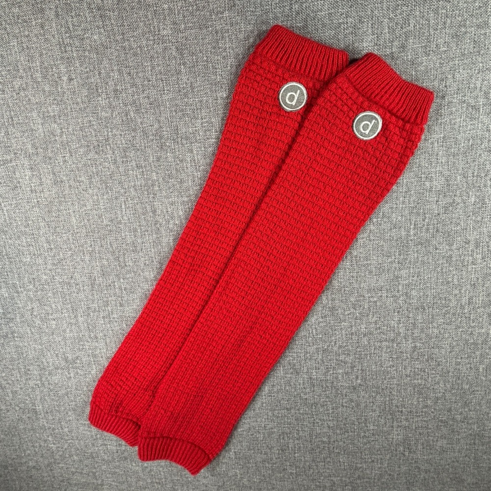 Pure Barre Red Leg Warmers 26" Knit Boot Toppers One Size Ballet Dance Barre
